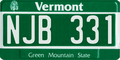 VT license plate NJB331