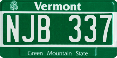 VT license plate NJB337