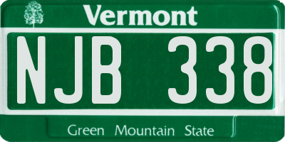 VT license plate NJB338