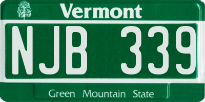 VT license plate NJB339
