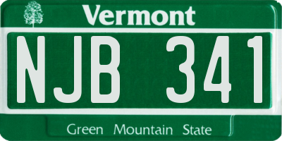 VT license plate NJB341