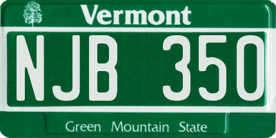 VT license plate NJB350