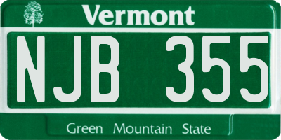 VT license plate NJB355