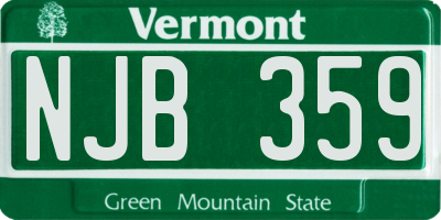 VT license plate NJB359