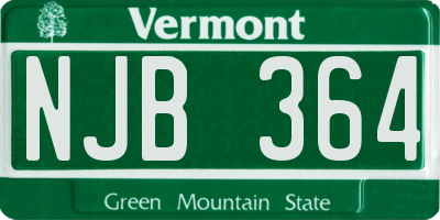 VT license plate NJB364
