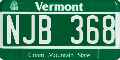 VT license plate NJB368