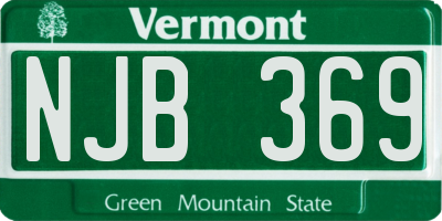 VT license plate NJB369