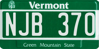 VT license plate NJB370