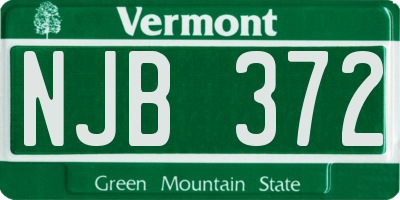 VT license plate NJB372