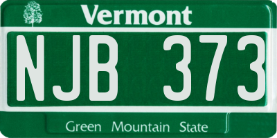 VT license plate NJB373