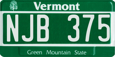VT license plate NJB375