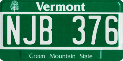 VT license plate NJB376