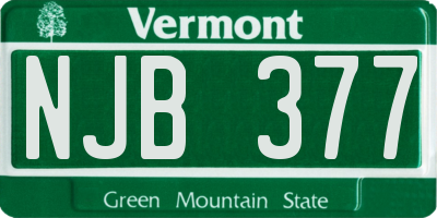 VT license plate NJB377