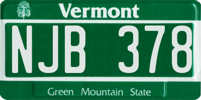VT license plate NJB378