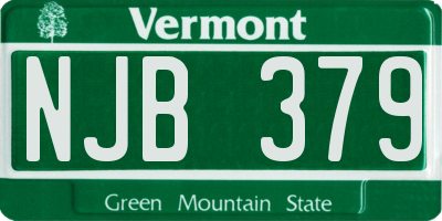 VT license plate NJB379