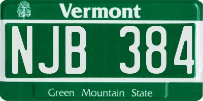 VT license plate NJB384