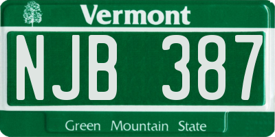 VT license plate NJB387