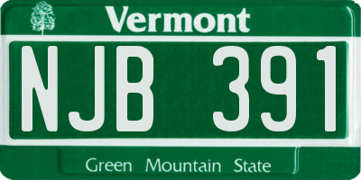VT license plate NJB391