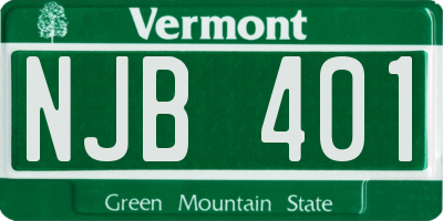VT license plate NJB401
