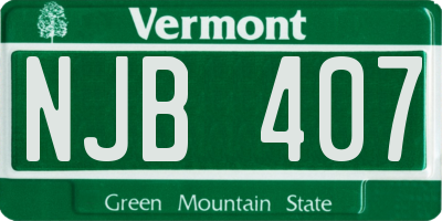 VT license plate NJB407