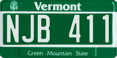 VT license plate NJB411