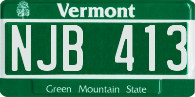 VT license plate NJB413