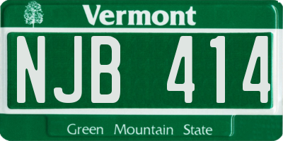 VT license plate NJB414