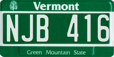 VT license plate NJB416