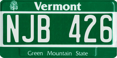 VT license plate NJB426