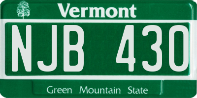 VT license plate NJB430