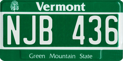 VT license plate NJB436