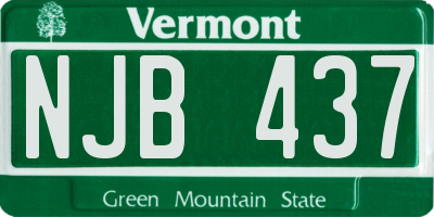 VT license plate NJB437