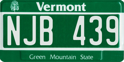 VT license plate NJB439