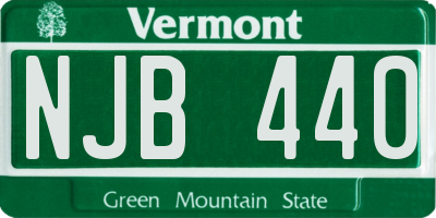 VT license plate NJB440