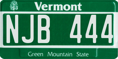 VT license plate NJB444