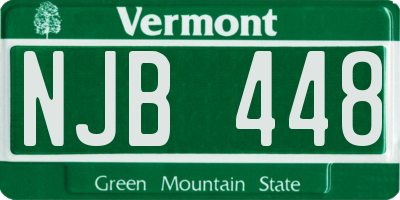 VT license plate NJB448