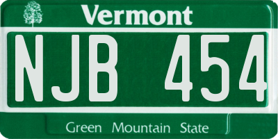 VT license plate NJB454