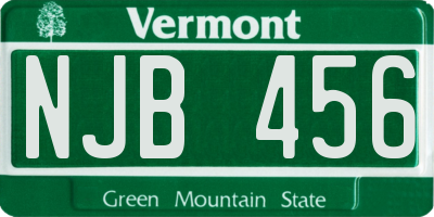 VT license plate NJB456