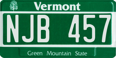 VT license plate NJB457