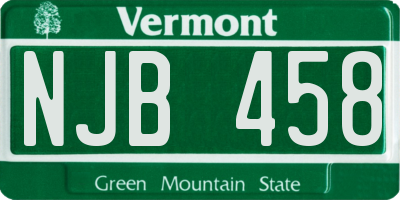 VT license plate NJB458