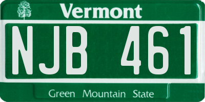 VT license plate NJB461