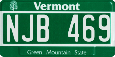VT license plate NJB469