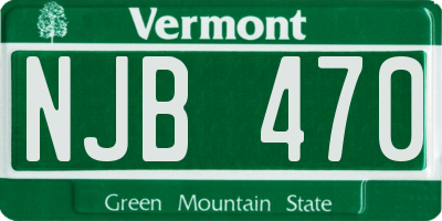 VT license plate NJB470
