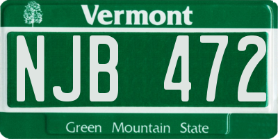 VT license plate NJB472