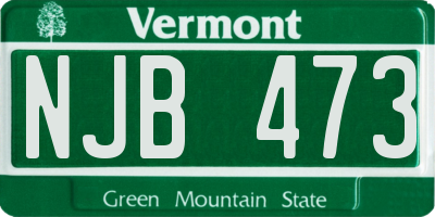 VT license plate NJB473