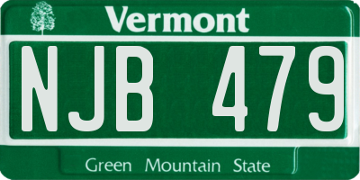 VT license plate NJB479