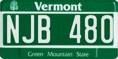 VT license plate NJB480