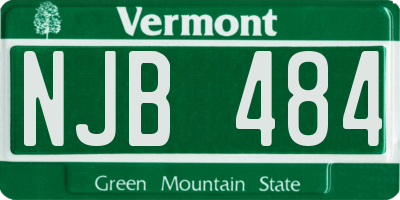 VT license plate NJB484