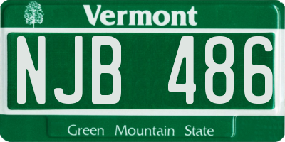 VT license plate NJB486