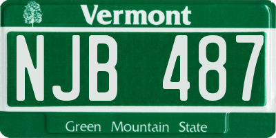 VT license plate NJB487
